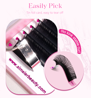 Plateaux de cils ultra-noirs velours ultra-mat avec base en soie pour volume intense