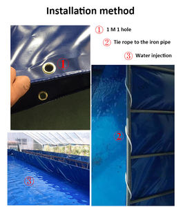 LVJU Revêtement d'étang à poissons pour l'aquaculture 2000 Litres 2x1x1m <span class=keywords><strong>500</strong></span> Gallons, 6.6x3.3x3.3 ft PVC Blue Pond Liner - Product Image 6