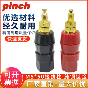 Conector de Altavoz M5, Conector Banana de 5 mm, Montaje Hexagonal en Panel, Aislamiento Rojo y Negro, Doble de 2 Pines, Postes de Cableado para Amplificador de Audio - Product Image 5