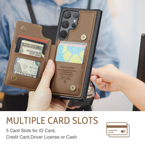 <span class=keywords><strong>CaseMe</strong></span> pour <span class=keywords><strong>Samsung</strong></span> S25 S24 S23 <span class=keywords><strong>S22</strong></span> S21 S20 FE Ultra Plus A36 A17 A16 TPU Soft Flip Card Slot Cash Bag Housse de téléphone en cuir - Product Image 5