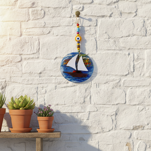 12 X 22 cm Glass Evil Eyes <b>Wall</b> <b>Decoration</b> Stylish and Unique <b>Wall</b> Hangings - Product Image 3