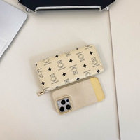 Dompet Panjang Wanita Desainer Eropa Amerika Motif Beruang Resleting Tunggal Banyak Slot Kartu Portabel Tas Fashion Perjalanan