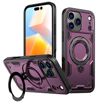 Panzer-Handyhülle für iPhone 18 Pro Max Stoßfest Kabelloses Laden Magnetisch 360 Grad Drehbarer Ständer
