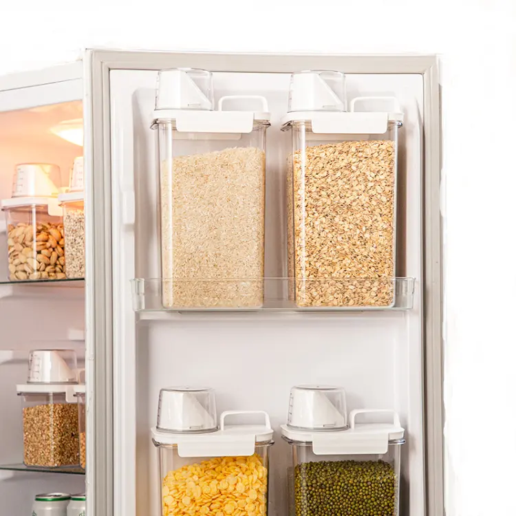 いくつかのサイズの簡単な固定シリアル乾燥プラスチック穀物食品容器は防水ライスディスペンサージャーをシールします