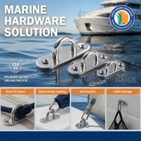 Œil de fixation oblong en acier inoxydable 316 pour usage maritime, anneau en D de 5 mm, plaque de fixation, boucle, gréement, accessoires pour yacht et bateau