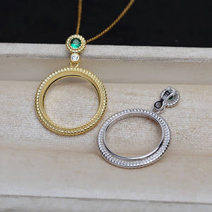 Juego de Accesorios de Plata S925 para DIY, 4928, Colgante, Pendientes, Anillo, Soporte para Perlas de 17mm, Concha de Caballito, Base Plana, Joyería de Moda - Product Image 3