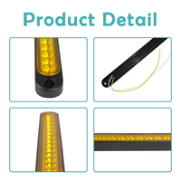 Feu clignotant LED RV 252 mm ambre, étanche, DC 10-30V, pour camion, camping-car, remorque, yacht, JDA