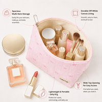 Pochette de toilette personnalisée avec broderie en forme de cœur, grande capacité, fermeture éclair, organiseur de maquillage pour femmes et filles