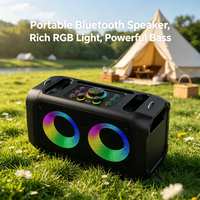 GENCE Mini Portable pour 5.0 10W Son Stéréo Éclairage LED RGB Carte TF/AUX/USB/Radio FM Batterie 2400mAh TWS Karaoké Plastique