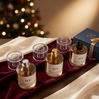 Flacon de parfum de luxe 30 ml en verre transparent, vide, à sertir facilement, avec pulvérisateur et diffuseur à bâtonnets, capuchon transparent, sérigraphie