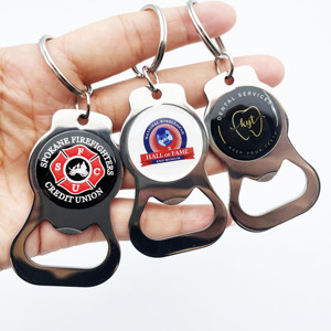 Llaveros en blanco de sublimación promocional de bajo precio, abrebotellas de Metal, llaveros, pegatina de sublimación de transferencia, llaveros - Product Image 1