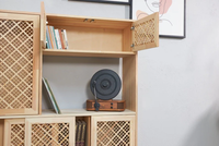 Tourne-disque moderne du milieu du siècle Table console avec rangement