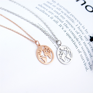 Collier pendentif Bijoux pour femmes Cadeau de mariage Journée des hommes <span class=keywords><strong>Amazon</strong></span> Collier de voyage mondial Carte du monde Bijoux - Product Image 2