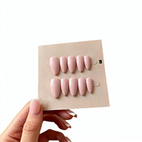 Faux ongles press-on faits main, rose clair, minimalistes, nude, vente en gros