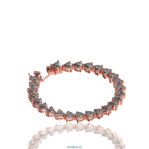 Pulsera de Tenis Clásica de Circonita Cúbica, Plata de Vietnam, Corte Corazón, Moissanita, 5 mm, Unisex, Cadena y Eslabones - Product Image 2