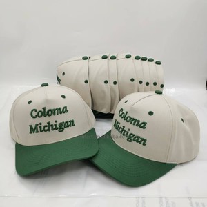 Tùy chỉnh đồng bằng thêu da vá Logo OEM 100% Bông 5 Bảng điều chỉnh cong vành gorras hai giai điệu một khung Mũ bóng chày SNAPBACK <span class=keywords><strong>HAT</strong></span> - Product Image 3