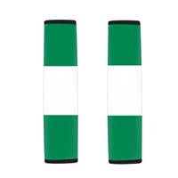 Couvre-ceintures de sécurité de voiture en néoprène à motif drapeau nigérian personnalisé, 2 pièces, protection d'épaule en néoprène facile à laver pour les voyages en famille