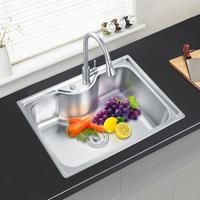 Évier de cuisine commercial à cuve unique en acier inoxydable, design moderne, bonne qualité, sans robinet