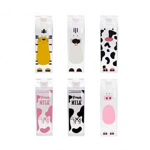 Nouvelle Arrivée Bouteille d'eau et de lait anti-fuite 500 ml (16 oz) à boire directement, design mignon en forme de boîte de sport avec couvercle, idéale pour les fêtes - Product Image 5