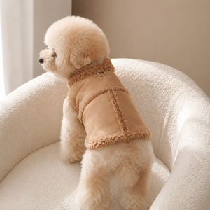 Ropa para Perros de Color Marrón en Oferta, Chaqueta para Perros al por Mayor, Ropa de Invierno, Abrigo Cálido para Perros con Cuello de Piel - Product Image 4