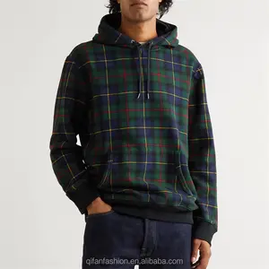 Высококачественный пуловер на заказ, худи в клетку для мужчин