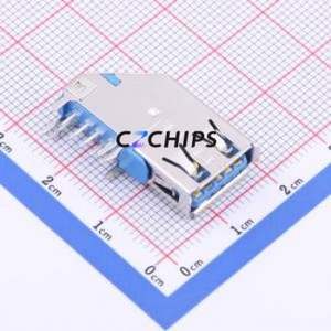 HC-ST-003-03-J USB Connector Through hole Component (THT) Connector Type-A USB 3.0 Female Side Insert - Product Image 1