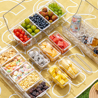 Yongli Contenants à condiments réfrigérés avec couvercles en plastique, portables, pour la maison et la cuisine, ensemble de service pour tacos, salades de fruits et collations pour fêtes