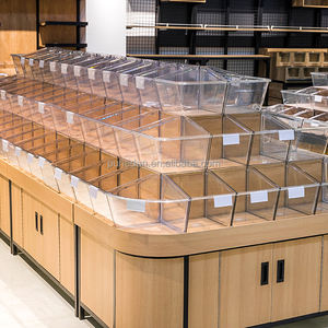 Étagère de présentation de supermarché en fer double face robuste pour les collations en bois en vrac, les noix et les bonbons. - Product Image 4