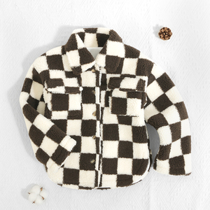 Las mejores ventas <span class=keywords><strong>de</strong></span> ropa <span class=keywords><strong>para</strong></span> bebés recién nacidos y niñas, ropa <span class=keywords><strong>de</strong></span> invierno a cuadros Sherpa <span class=keywords><strong>para</strong></span> bebés, rompevientos, prendas <span class=keywords><strong>de</strong></span> vestir exteriores, Tops - Product Image 2