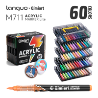 Stylos de peinture acrylique liquide directe OEM Little Lightning 60 couleurs, système sans encre, marqueurs acryliques, ensemble pour artistes, verre, toile, bricolage artistique