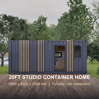 Maison conteneur studio clé en main de 20 pieds, maison préfabriquée modulaire 5900 x 2200 x 2500 mm pour location de vacances en resort de glamping