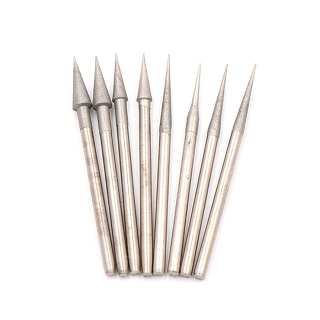 1pcs 2.35mm Shank Diamond Grinding Burr 0.6-4mm Grinding Bits Small Drilling Bits Drills Tip for Diamond