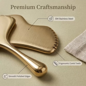 Herramienta de Cuidado de la Piel, Tabla Facial de Guasha, Logotipo Personalizado, Rodillo Metálico para Masaje Ocular, Lifting Facial en V, Gua Sha de Acero Inoxidable - Product Image 2