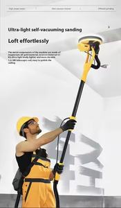 Levigatrice a cinghia a doppia lampada piegata elettrica per utensili levigatrice a palo lungo levigatrice a parete lucidatura fai da te carta vetrata per mastice portatile - Product Image 5