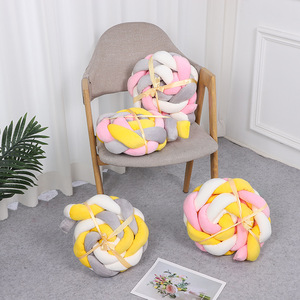 <span class=keywords><strong>Protector</strong></span> de Cuna Tejido a Mano con 3 Trenzas Largas, Decoración para Habitación Infantil, <span class=keywords><strong>Protector</strong></span> de Barandilla de <span class=keywords><strong>Cama</strong></span> Cómodo para Cuna - Product Image 4