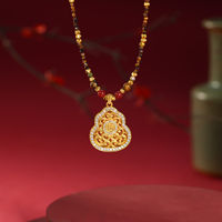 Collier pendentif gourde en verre en alliage de cuivre plaqué or pour femme TANGPEI, bijoux de mode