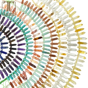 Amazonita natural apatita piedra de cuarzo rosa cuentas curación cristal doble punto GEM COLGANTE para joyería DIY pulsera collar - Product Image 5