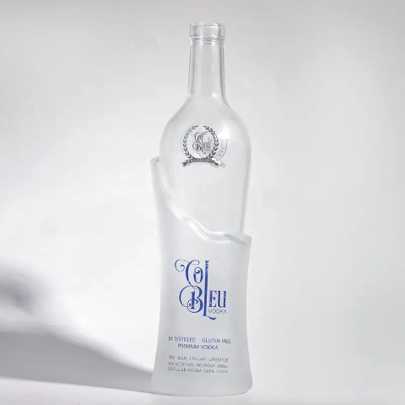 Botol Sampel Vodka Arwah Bentuk Khusus 500Ml 700Ml 750Ml 1000Ml Kosong Eropa Mewah dengan Sumbat Kaca Pabrikan