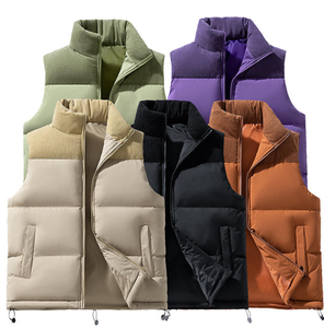 <b>Men's</b> and women's casual vest with thickened solid color, <b>waterproof</b>, windproof, breathable zipper, customized double-sided wear - Product Image 1