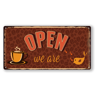 Panneaux métalliques pour bars et cafés |   Plaques en tôle imprimées UV - Style européen, épaisseur 0,3 mm, design unique, vente en gros d'usine