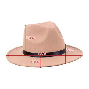 Sombrero Fedora Unisex al por Mayor, Sombreros Fedora de Moda, Sombrero Fedora de Fieltro de Ala Ancha para Adultos - Product Image 3
