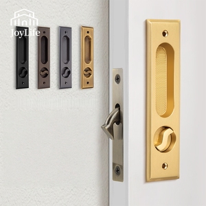 Serrure de <span class=keywords><strong>porte</strong></span> <span class=keywords><strong>coulissante</strong></span> en laiton avec loquet encastré dissimulé - Ensemble de serrures à crochet pour <span class=keywords><strong>porte</strong></span> <span class=keywords><strong>coulissante</strong></span> en bois de patio et de balcon - Product Image 1