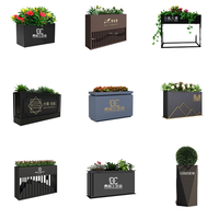 Pot de fleurs rectangulaire suspendu en aluminium, grand format, contemporain, écologique, personnalisé, directement de l'usine, pour la maison, la pépinière, l'extérieur