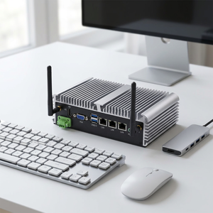 HVAEIPC B300 Nuevo Mini PC Industrial con Cuatro Núcleos, 4 LAN, 6 Puertos Seriales, DDR3 y SSD |   <span class=keywords><strong>Intel</strong></span> <span class=keywords><strong>Core</strong></span> <span class=keywords><strong>I3</strong></span>/I5/I7 con Puertos RS232/422/485, Compatible con Win7/8/10, 1 Año de Garantía - Product Image 1