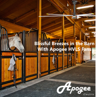 Ventilateurs de plafond HVLS géants pour écuries de chevaux, sans entretien et avec garantie de 3 ans