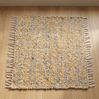 Premium Textured Handwoven Wool Area Rugs Embroidered Durable Home Decor for Office Bedroom and Living Room