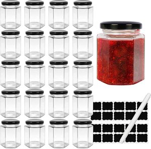 Contenitori Vuoti per Miele Disponibili in Fabbrica, Barattoli di <span class=keywords><strong>Vetro</strong></span> Esagonali con Coperchi a Vite Dorati per Bomboniere e Marmellate - Product Image 2
