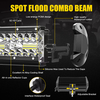Barra de Luz LED Valesun de 7 Pulgadas para Todoterreno, 120W, 12V 24V, Haz Combinado, Lámpara de Trabajo LED, Luz Antiniebla para Conducción, para Niva Lada 4x4, Camioneta, Accesorios para ATV
