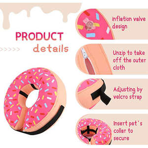 कबेलपेट नया इंफ्लेटेबल एडजस्टेबल डोनट सर्जरी के बाद दृष्टि गैर-स्टिक कपड़े नरम कुत्ते शंकु कॉलर विकल्प को अवरुद्ध नहीं करता है - Product Image 6