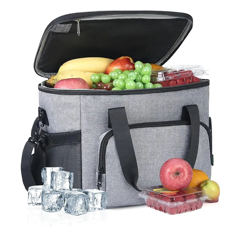 Özel Logo baskılı su geçirmez çevre dostu kullanımlık taşınabilir yumuşak piknik çantası yalıtımlı soğutucu öğle yemeği çantası
